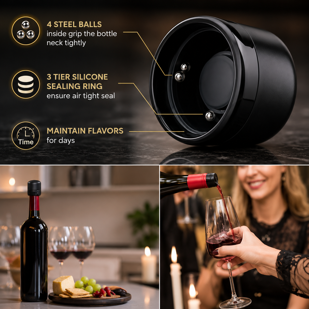 Cork Vacuum Wine & Champagne Stoppers
