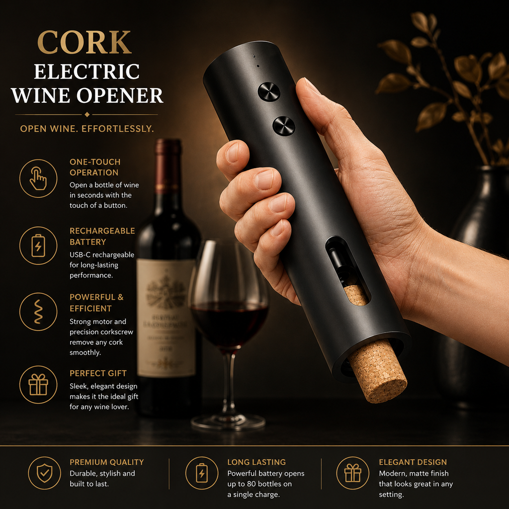 Cork Electric Wine Bottle Opener