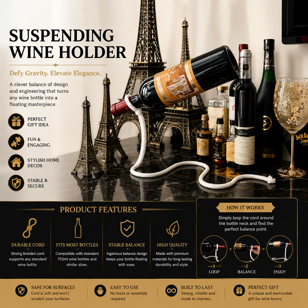 Suspending Wine Holder - Cork Removed